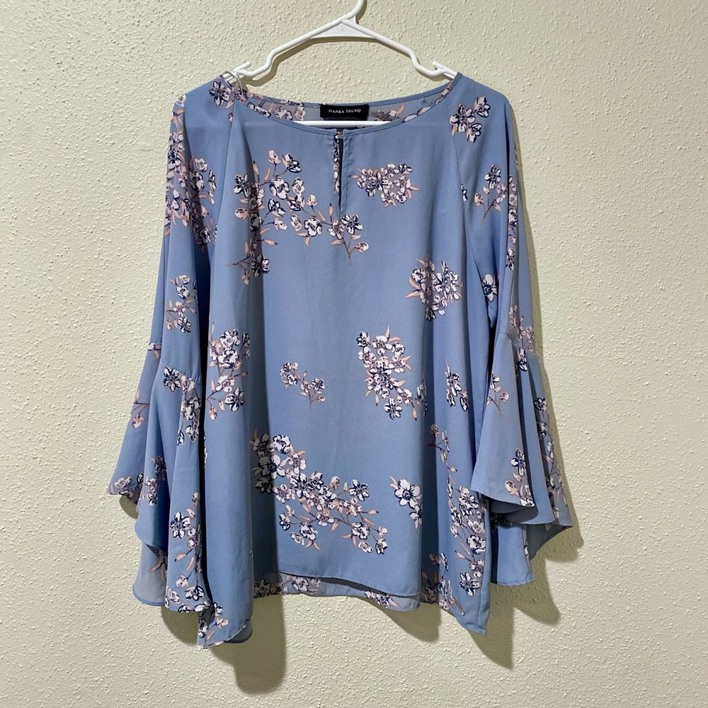 Ivanka Trump Floral Bell Sleeves Blouse